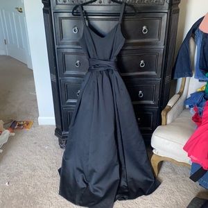 En Francais by Huey Waltzer Formal Black Satin Dress  Size 12